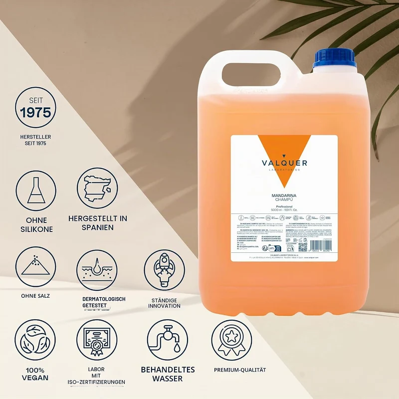 5 L Professionelle Shampoo Flasche | Stärkt und schützt das Haar | Tiefenreinigung und Geschmeidigkeit für alle Haartypen | Vegane Formel, silikonfrei