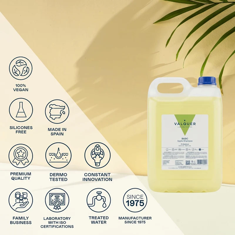 5 L Professionelle Shampoo Flasche | Stärkt und schützt das Haar | Tiefenreinigung und Geschmeidigkeit für alle Haartypen | Vegane Formel, silikonfrei
