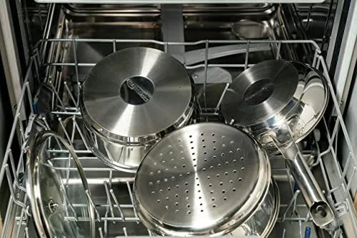 Edelstahl Pfannenset - Topfset Induktionskochgeschirr mit Deckel / Restposten - Abverkauf