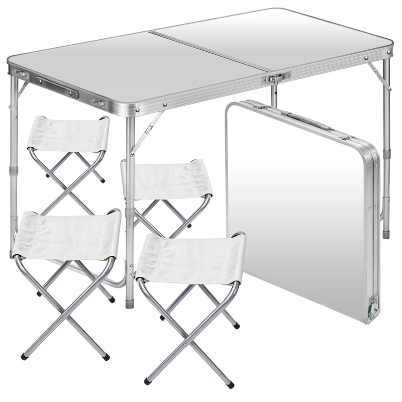 Multifunktionaler Klapptisch, für Camping, Märkte, Tapetentisch, für Feste im Garten, höhenverstellbar, schwarz