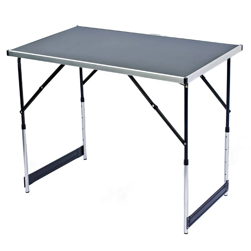Multifunktionaler Klapptisch, für Camping, Märkte, Tapetentisch, für Feste im Garten, höhenverstellbar, schwarz