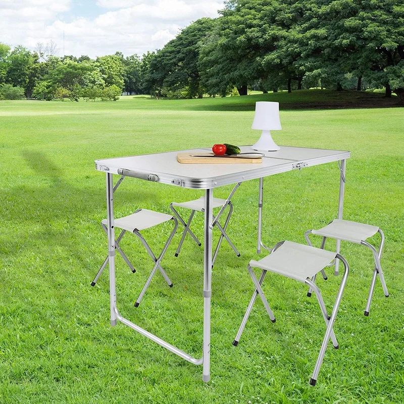 Multifunktionaler Klapptisch, für Camping, Märkte, Tapetentisch, für Feste im Garten, höhenverstellbar, schwarz