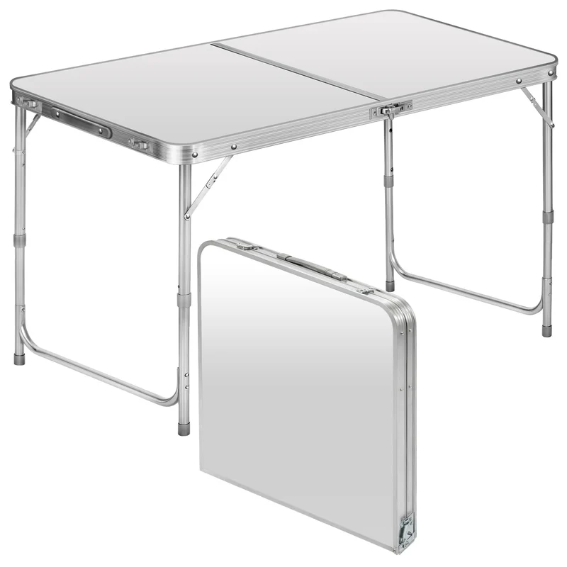 Multifunktionaler Klapptisch, für Camping, Märkte, Tapetentisch, für Feste im Garten, höhenverstellbar, schwarz