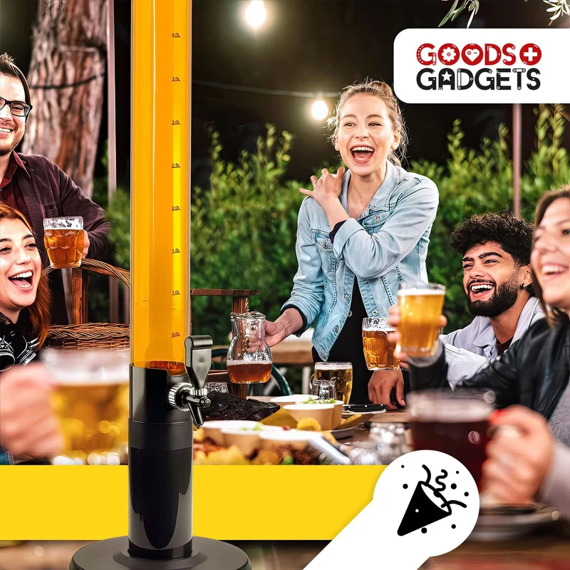 XXL Trinksäule Biersäule Biertower Party Bier Zapfsäule mit Zapfhahn (5 Liter)