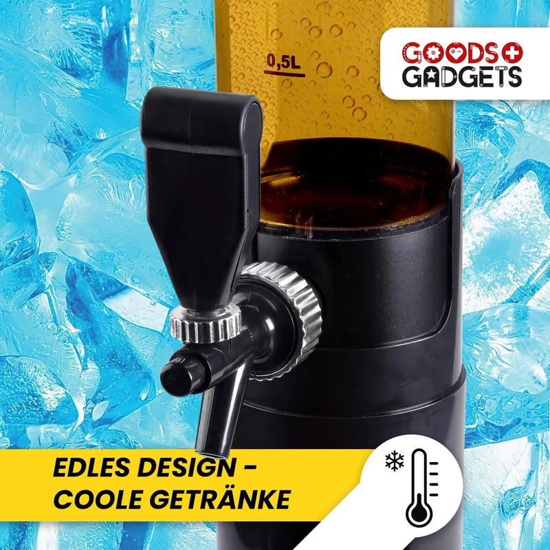 XXL Trinksäule Biersäule Biertower Party Bier Zapfsäule mit Zapfhahn (5 Liter)