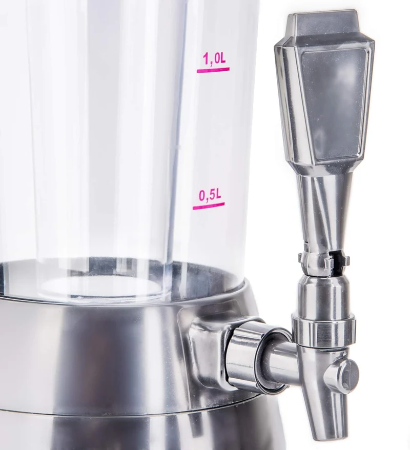 4,0L Biersäule Zapfsäule Kult Biertower Trinksäule Getränkespender Getränkesäule mit 1,3L Eiskühlung (Schwarz)