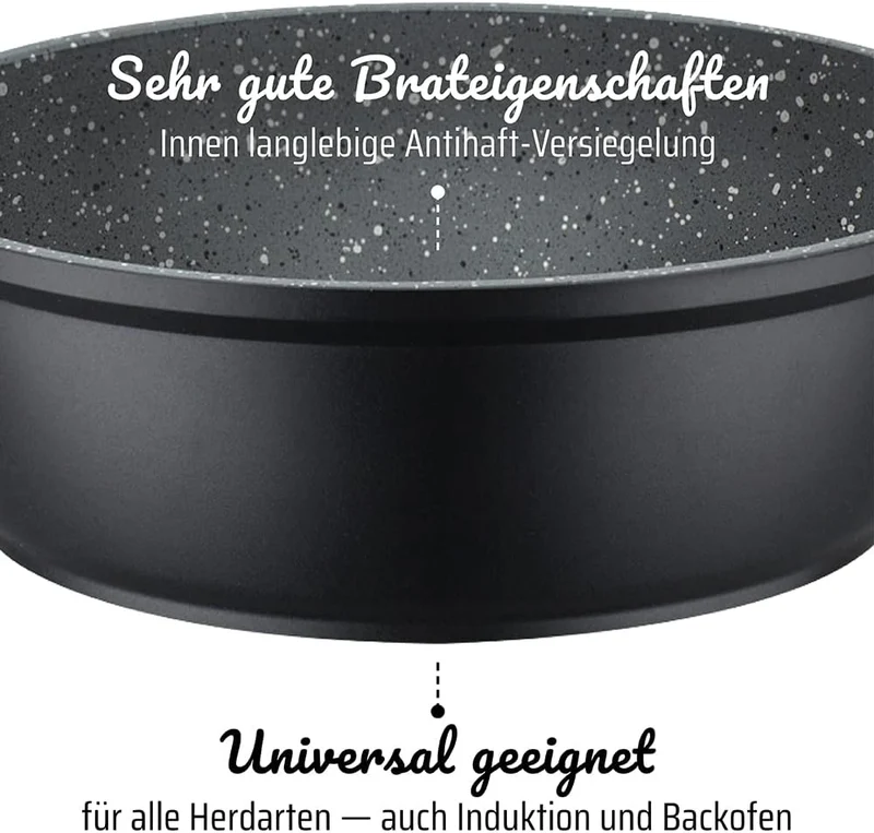 Gourmet Granit 3-teiliges Pan Set aus Aluminium / Schwarz / NEU & OVP