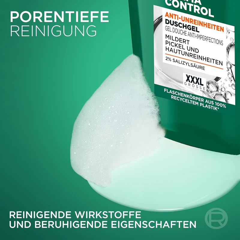 L'Oréal Men Expert XXXL Duschgel und Shampoo für Männer, Duschbad zur Reinigung von Körper, Haar und Gesicht, Herren Körperpflege für zu Unreinheiten neigende Haut, Derma Control, 1 x 1000 ml