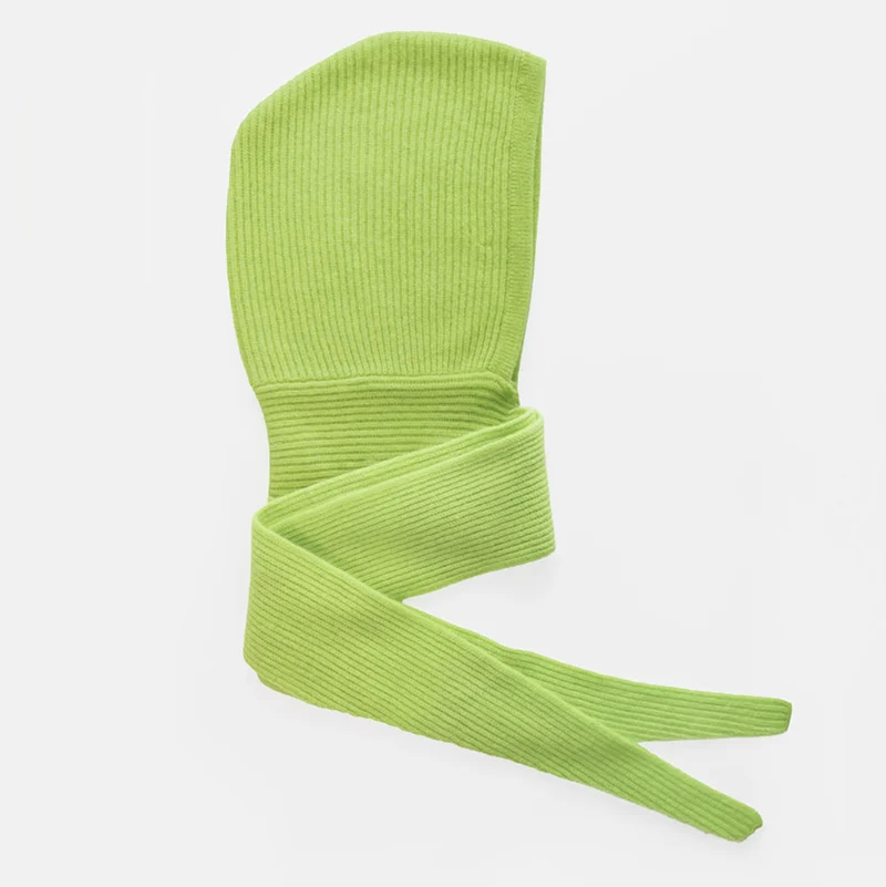 Pear Green Organic Cashmere Hooded Scarf