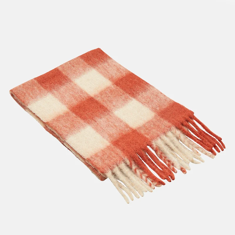 Orange Check Mincho Scarf