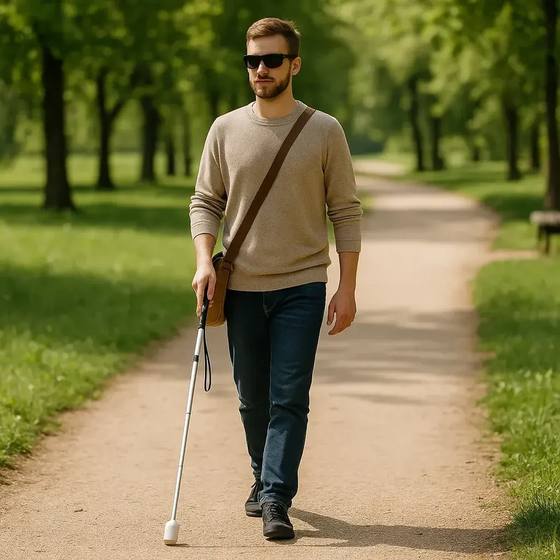 Blindenstock faltbar 120 cm CASPER PLUS Aluminium