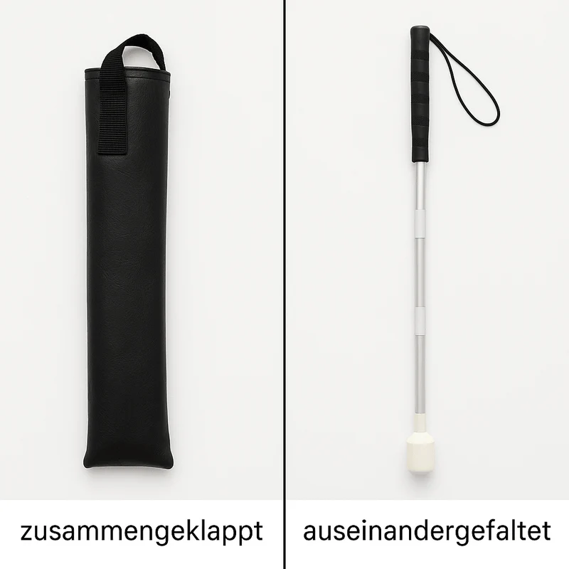 Blindenstock faltbar 120 cm CASPER PLUS Aluminium