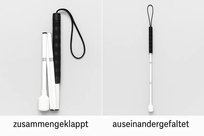 Blindenstock faltbar 120 cm CASPER PLUS Aluminium