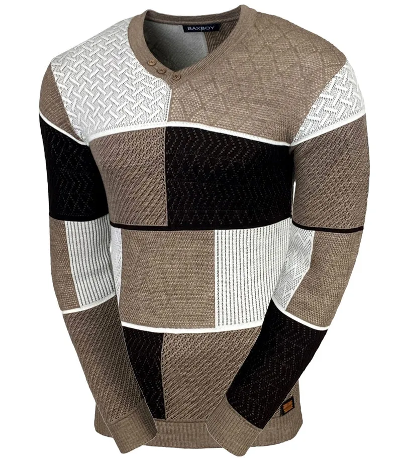 Herren Slim Fit V-Neck Knitted Jumper Rundkragen Moderne Herren Black Jumper Langarmärmel in feinem Knit Sweatshirt