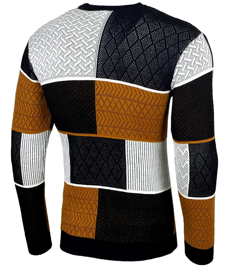 Herren Slim Fit V-Neck Knitted Jumper Rundkragen Moderne Herren Black Jumper Langarmärmel in feinem Knit Sweatshirt