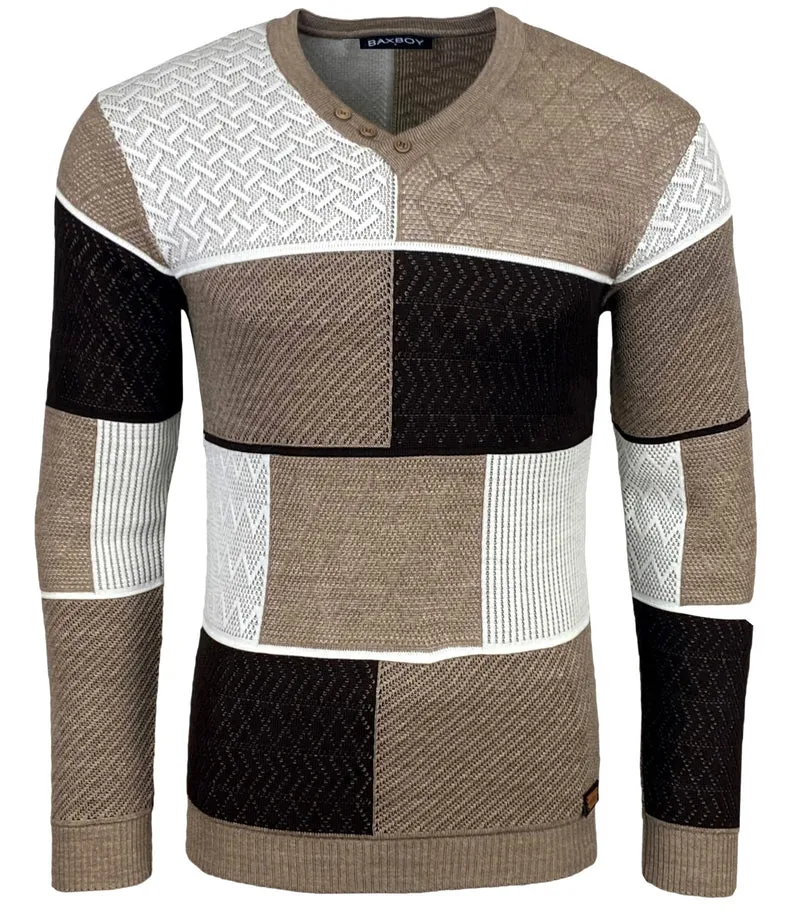 Herren Slim Fit V-Neck Knitted Jumper Rundkragen Moderne Herren Black Jumper Langarmärmel in feinem Knit Sweatshirt