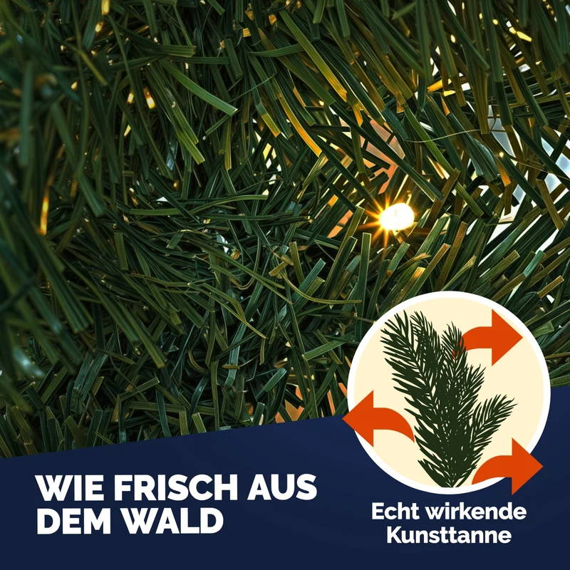 Weihnachtsgirlande mit Beleuchtungsdekoration, 80 LEDs Beleuchtetes Innen- und Außengrün Weihnachtsdekoration, Weihnachtsgirlande, Tannengirlande - Warmes Weiß