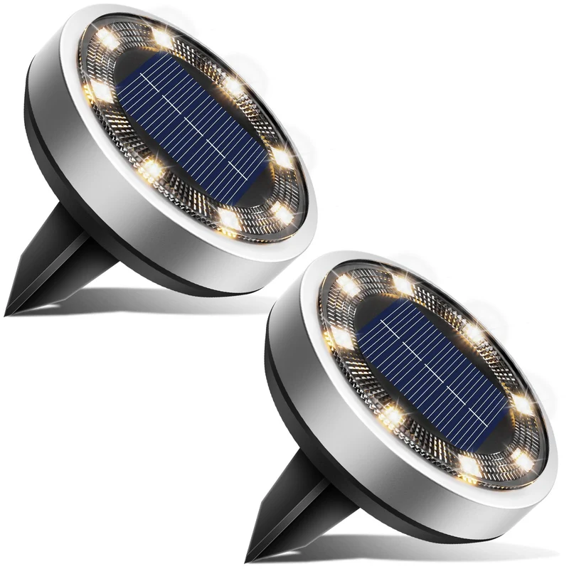 Solar Bodenleuchten Aussen, 8 LED Gartenbeleuchtung Solar Wasserdicht Boden Solarleuchten, Solarlampen für Außen Garten Rasen Auffahrt Gehweg