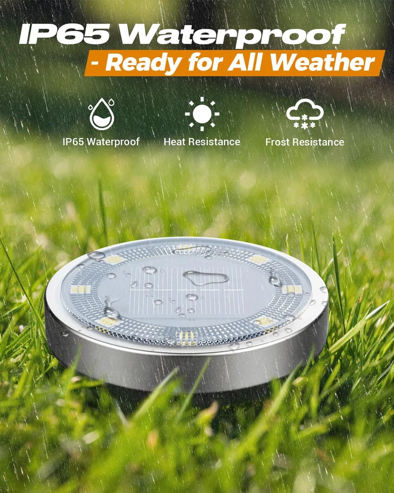 Solar Bodenleuchten Aussen, 8 LED Gartenbeleuchtung Solar Wasserdicht Boden Solarleuchten, Solarlampen für Außen Garten Rasen Auffahrt Gehweg