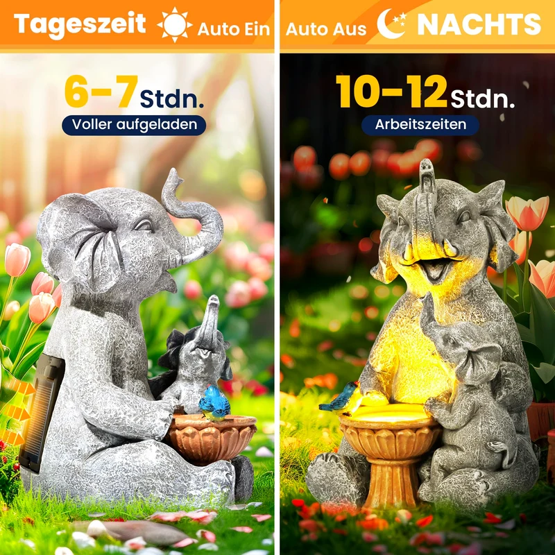 Solar Statuen Gartendeko, Bär Mutter und Bär Kind umarmen Sich, Geburtstagsgeschenk für Frauen, Geschenke für Mama, Wetterfest Gartendeko für Terrasse, draußen, Hof