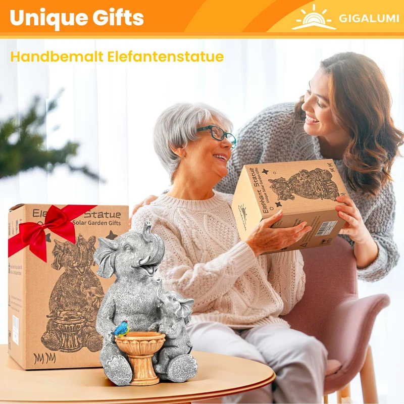 Solar Statuen Gartendeko, Bär Mutter und Bär Kind umarmen Sich, Geburtstagsgeschenk für Frauen, Geschenke für Mama, Wetterfest Gartendeko für Terrasse, draußen, Hof