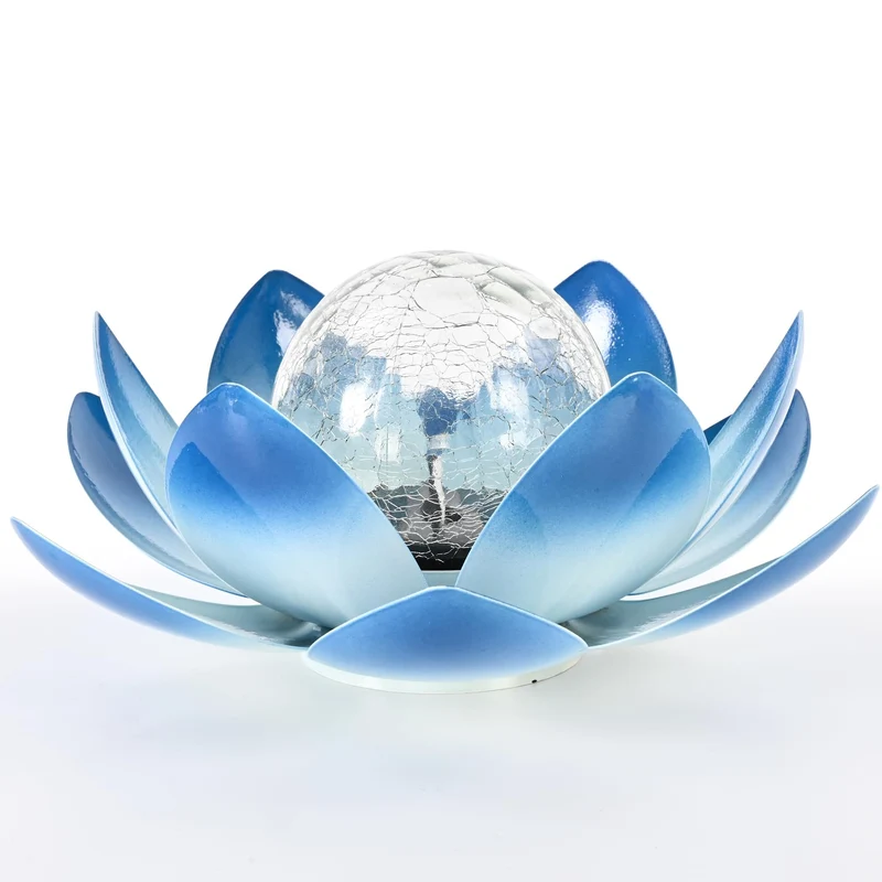 Solarlampen für Außen, Lotus Garten Deko Licht, LED Solarleuchten für Aussen, Wasserdicht Gartenleuchten Solar, Metal, für Terrasse, Garten, Gras, Balkon