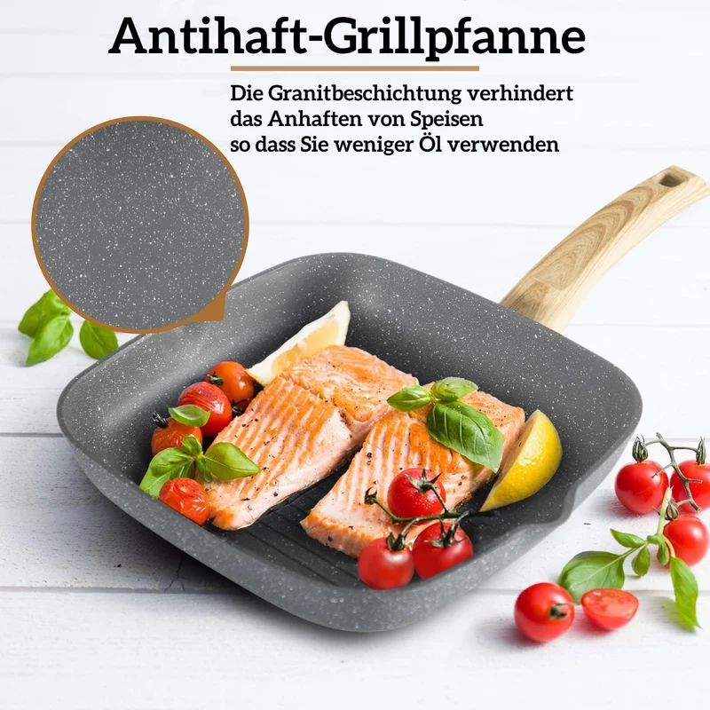 Induktions-Kochgeschirrset mit Glasbeton und Granitbeschichtung einschließlich Pfannen und Töpfen / NEU & Originalverpackt!