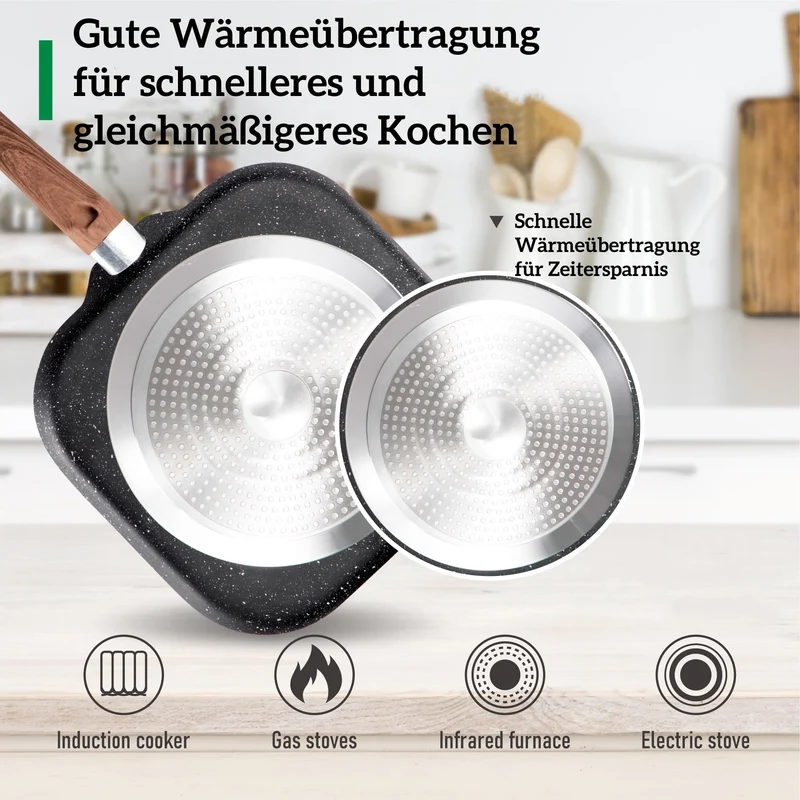 Induktions-Kochgeschirrset mit Glasbeton und Granitbeschichtung einschließlich Pfannen und Töpfen / NEU & Originalverpackt!