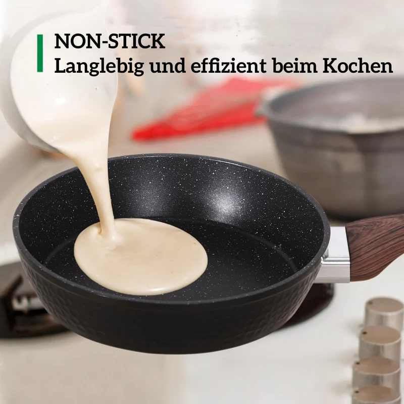 Induktions-Kochgeschirrset mit Glasbeton und Granitbeschichtung einschließlich Pfannen und Töpfen / NEU & Originalverpackt!