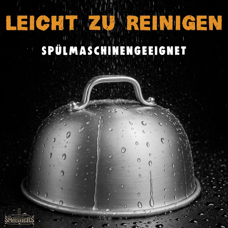 Smash Burger Set – Burger Smasher Set mit Burgerpresse, Grillspachtel, Pfannenwender & Burgerglocke - Inkl. E-Book mit Smash Burger Rezepten & Burgerpapier (6-TLG.)