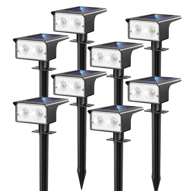 Solarlampen für Außen, 3000/4500/6000K Solarstrahler für Außen Garten 3 Farben IP65 Wasserdicht LED Solar Strahler Gartenleuchten, Solarleuchten für Outdoor Baum Rasen Weg Hof Garage