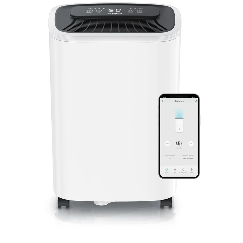 WLAN Luftentfeuchter mit Kompressor elektrisch - 10 Liter - WiFi Dehumidifier Raumentfeuchter – mit App - Schlauch-Entwässerung