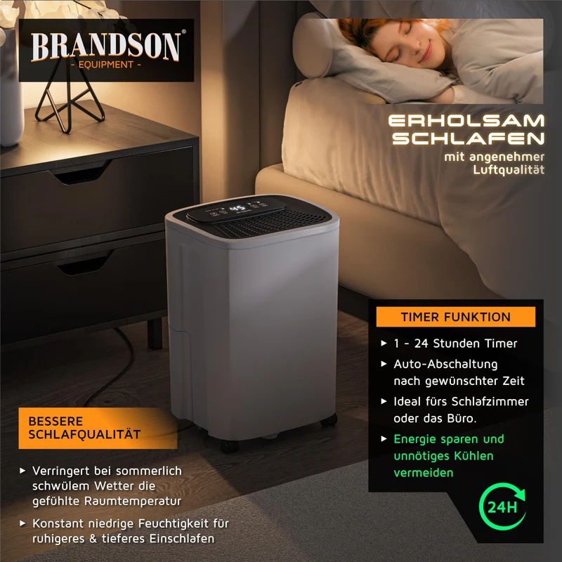 WLAN Luftentfeuchter mit Kompressor elektrisch - 10 Liter - WiFi Dehumidifier Raumentfeuchter – mit App - Schlauch-Entwässerung