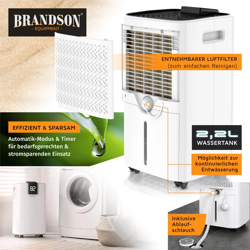 WLAN Luftentfeuchter mit Kompressor elektrisch - 10 Liter - WiFi Dehumidifier Raumentfeuchter – mit App - Schlauch-Entwässerung