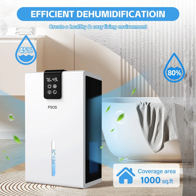 Luftentfeuchter, 2800ML Elektrischer Luftentfeuchter mit Ultra-Leise Automatischer Abschaltung, 7 Farben Licht Entfeuchter für Keller Badezimmer, Raumentfeuchter Dehumidifier für Schlafzimmer