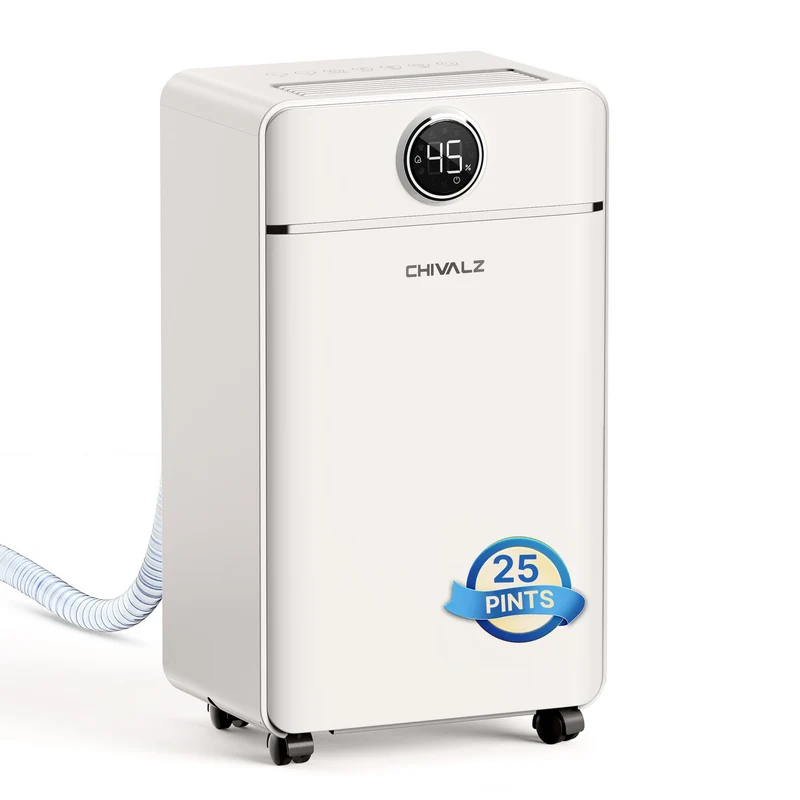 Luftentfeuchter Elektrisch, Auto Raumentfeuchter Elektrisch 30m²/120m³, Raumentfeuchter mit 3 Betriebsmodi, 24H Timer, Automatische Abtauung, Energieeinsparung - Geeignet für Keller, 1 Pack