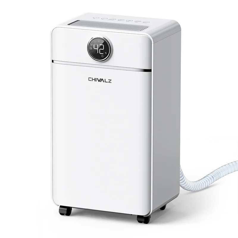Luftentfeuchter Elektrisch, Auto Raumentfeuchter Elektrisch 30m²/120m³, Raumentfeuchter mit 3 Betriebsmodi, 24H Timer, Automatische Abtauung, Energieeinsparung - Geeignet für Keller, 1 Pack