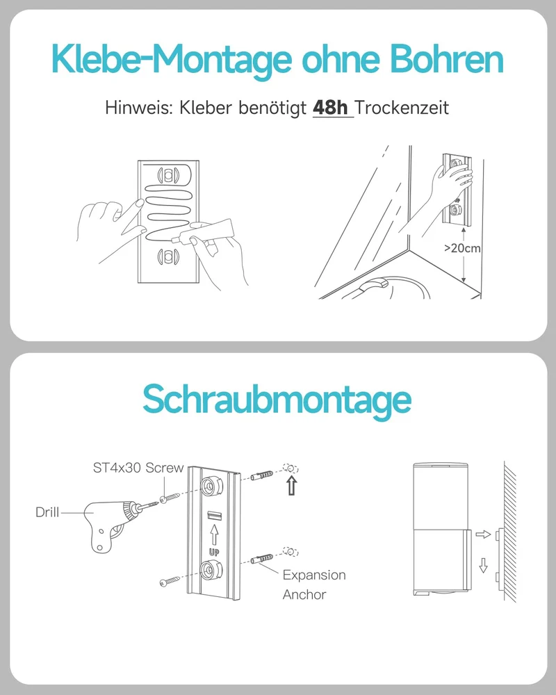 Automatischer Seifenspender für Flüssigseife, Wandmontage für Küche und Badezimmer, IPX7 Wasserdicht 400ml mit Edelstahl Gebürstetes