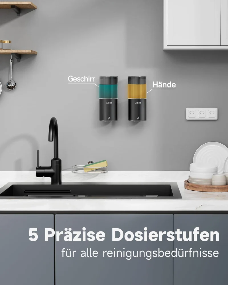 Automatischer Seifenspender für Flüssigseife, Wandmontage für Küche und Badezimmer, IPX7 Wasserdicht 400ml mit Edelstahl Gebürstetes