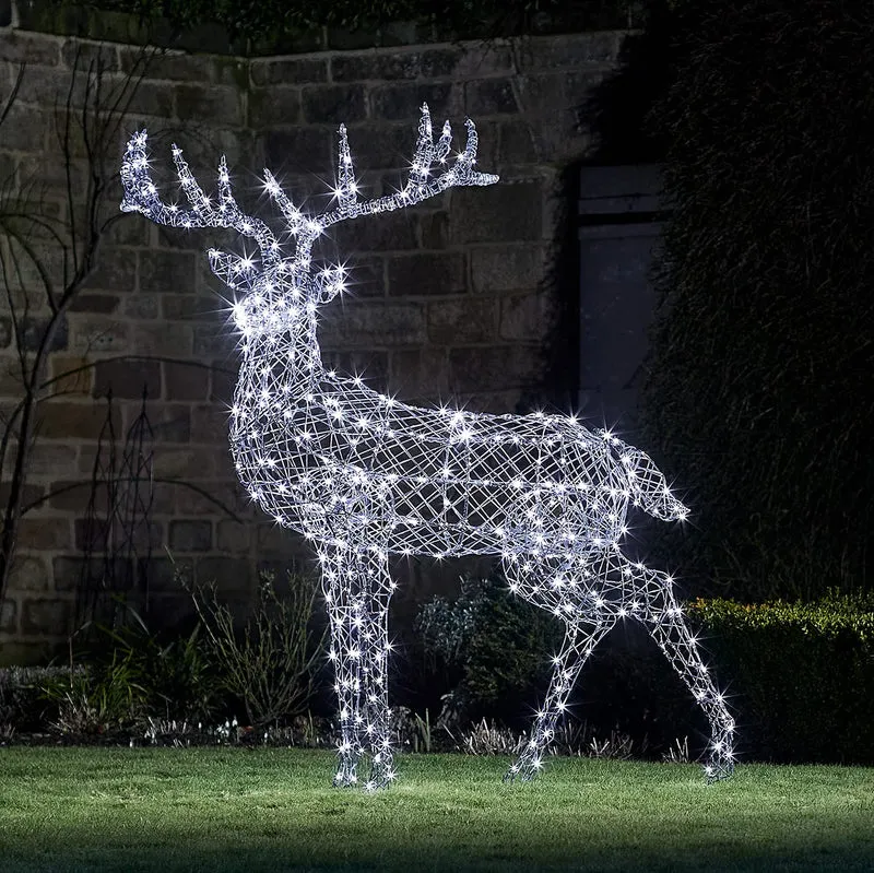 130 cm Harlow LED Rattan Rentier Figur Deer Timer Indoor und Outdoor Weihnachtsfigur Rentier Weihnachtsbeleuchtung Outdoor und Indoor Reindeer Outdoor Weihnachtsdekoration Outdoor