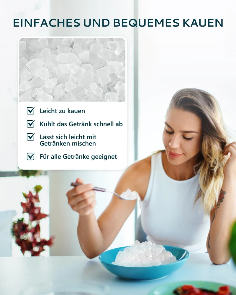 Eiswürfelmaschine Klein, 9 Eiswürfel in 6 Minuten, 12 kg/24H, Eiswürfelmaschine Edelstahl mit Tragbarem Griff, Selbstreinigender Kompakter Eiswürfelmaschinen für Zuhause/Küche/Büro/Bar