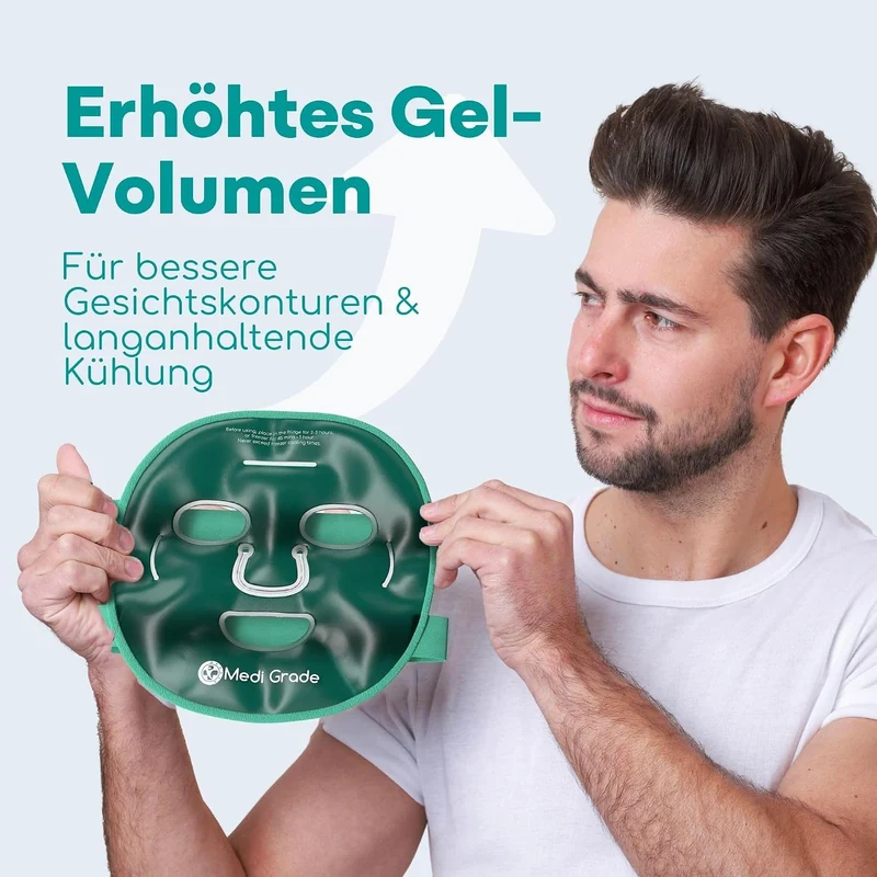 Kühlmaske für Gesicht Augen im Set, Erfrischende Gel Eismaske | Gesichtskühlmaske Augen Kühlmaske gegen geschwollene Augen, zum Augenringe Entfernen, bei Migräne, mit praktischer Kühltasche
