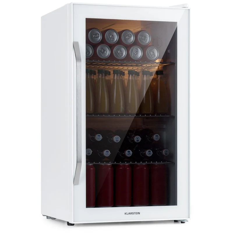 Beersafe Getränkekühlschrank 60 L – Mini Kühlschrank mit Glastür, Kupfer | LED-Beleuchtung, herausnehmbare Metallablagen, leise, Flaschenkühlschrank für Getränke & Dosen