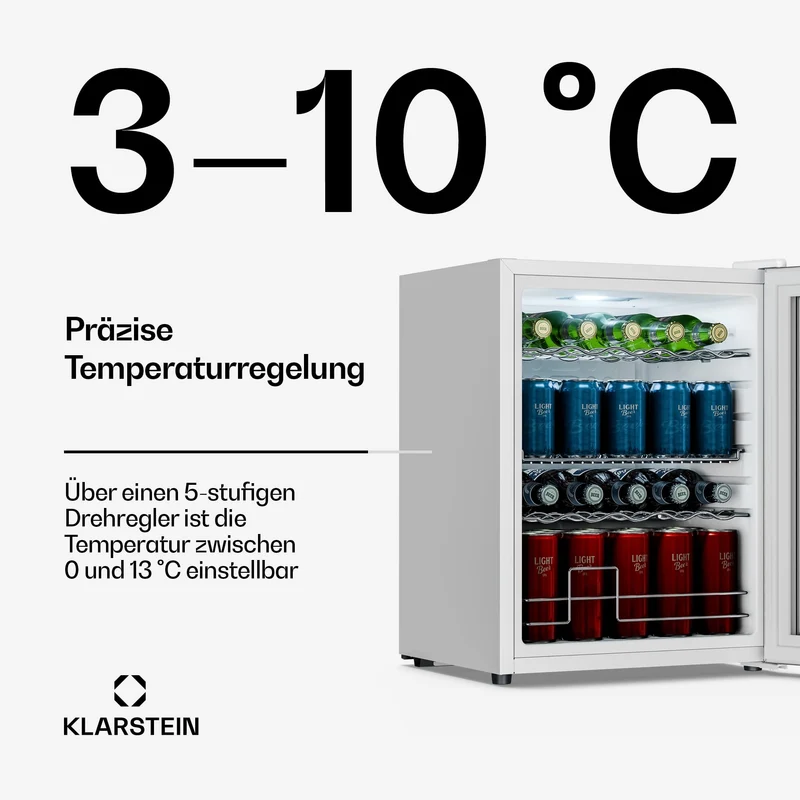 Beersafe Getränkekühlschrank 60 L – Mini Kühlschrank mit Glastür, Kupfer | LED-Beleuchtung, herausnehmbare Metallablagen, leise, Flaschenkühlschrank für Getränke & Dosen