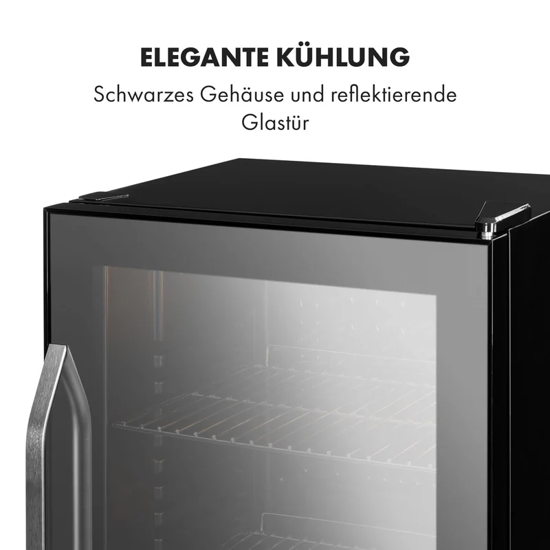 Beersafe Getränkekühlschrank 60 L – Mini Kühlschrank mit Glastür, Kupfer | LED-Beleuchtung, herausnehmbare Metallablagen, leise, Flaschenkühlschrank für Getränke & Dosen