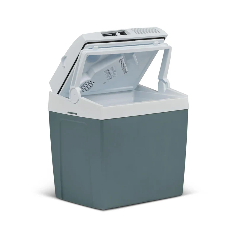 Elektrische Kühlbox, 12V und 230V, 26L, blau - Mini-Kühlschrank für Auto, Camping, Urlaub, Boot, Festivals - leicht, tragbar, mit praktischem Kabelfach und Eco/Max Modus