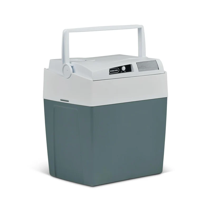 Elektrische Kühlbox, 12V und 230V, 26L, blau - Mini-Kühlschrank für Auto, Camping, Urlaub, Boot, Festivals - leicht, tragbar, mit praktischem Kabelfach und Eco/Max Modus