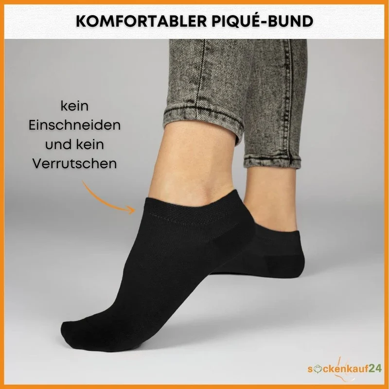 10 Paar Premium Trainer Socken für Männer und Frauen aus besegneter Baumwolle mit Comfort Bund ohne Drucknaht