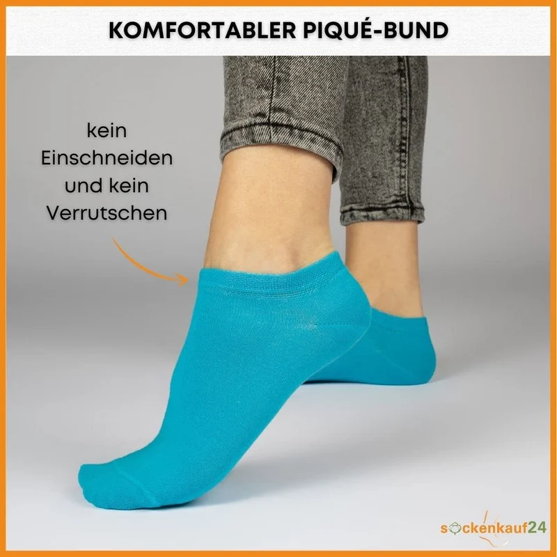 10 Paar Premium Trainer Socken für Männer und Frauen aus besegneter Baumwolle mit Comfort Bund ohne Drucknaht