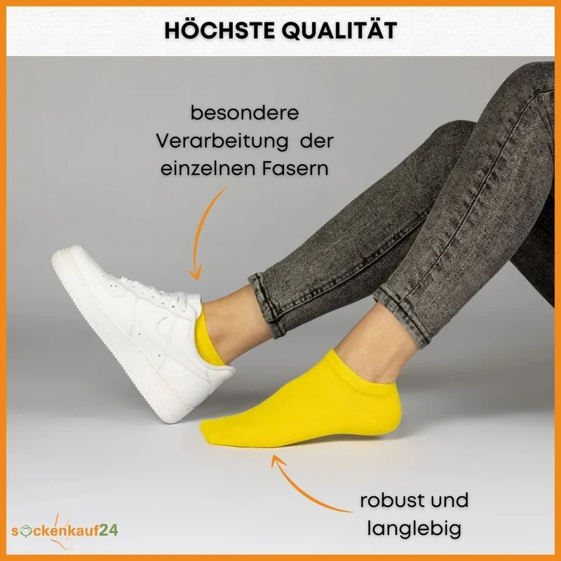 10 Paar Premium Trainer Socken für Männer und Frauen aus besegneter Baumwolle mit Comfort Bund ohne Drucknaht